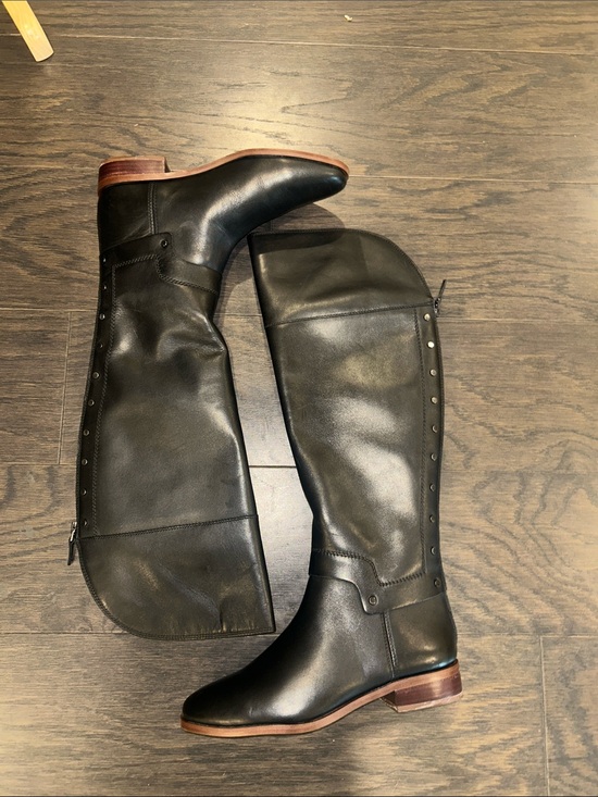 Franco Sarto Shoes - Franco Sarto Black Leather Ankle Boots with Brown Sole